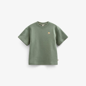 Vaffelstrikket T-shirt - Tween - Dusty Green | 101156 Evan