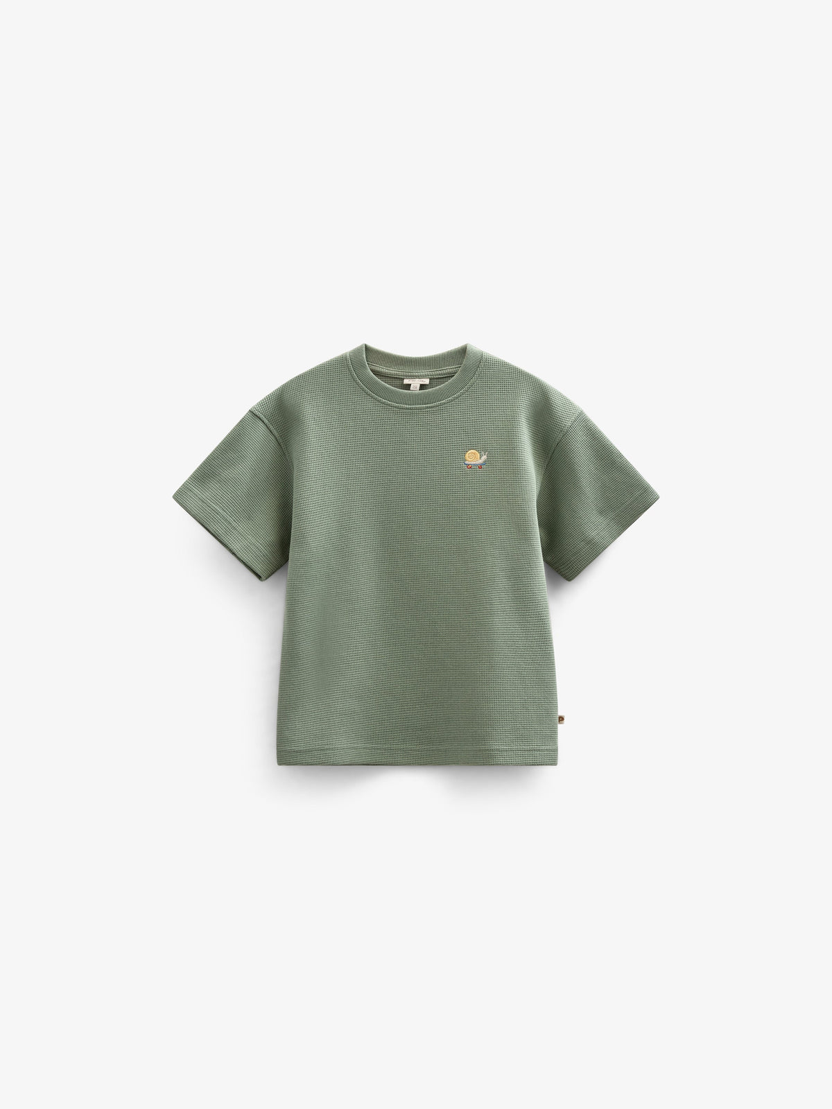 Vaffelstrikket T-shirt - Tween - Dusty Green | 101156 Evan