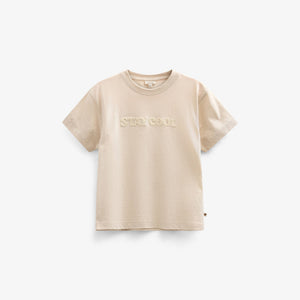 Slub jersey T-shirt med broderi - Kids - Offwhite | 101159 Villum