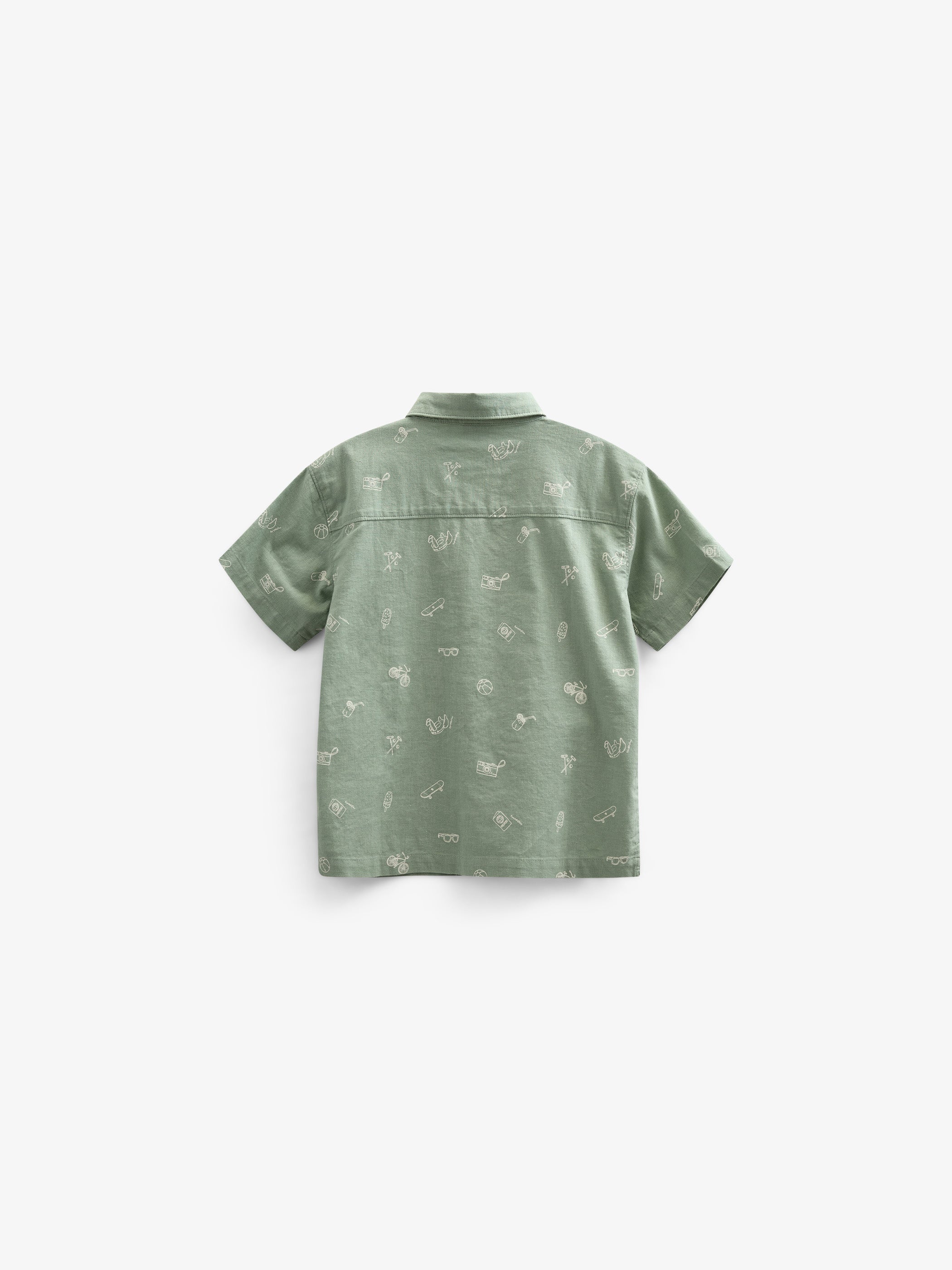 Printet skjorte i hørmix - Tween - Dusty Green | 101166 William
