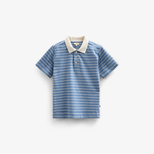Stribet jersey poloshirt - Kids - Dusty Blue | 101175 Otto