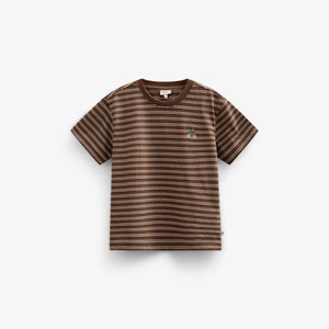 Stribet T-shirt - Tween - Dark Brown | 101178 Otto
