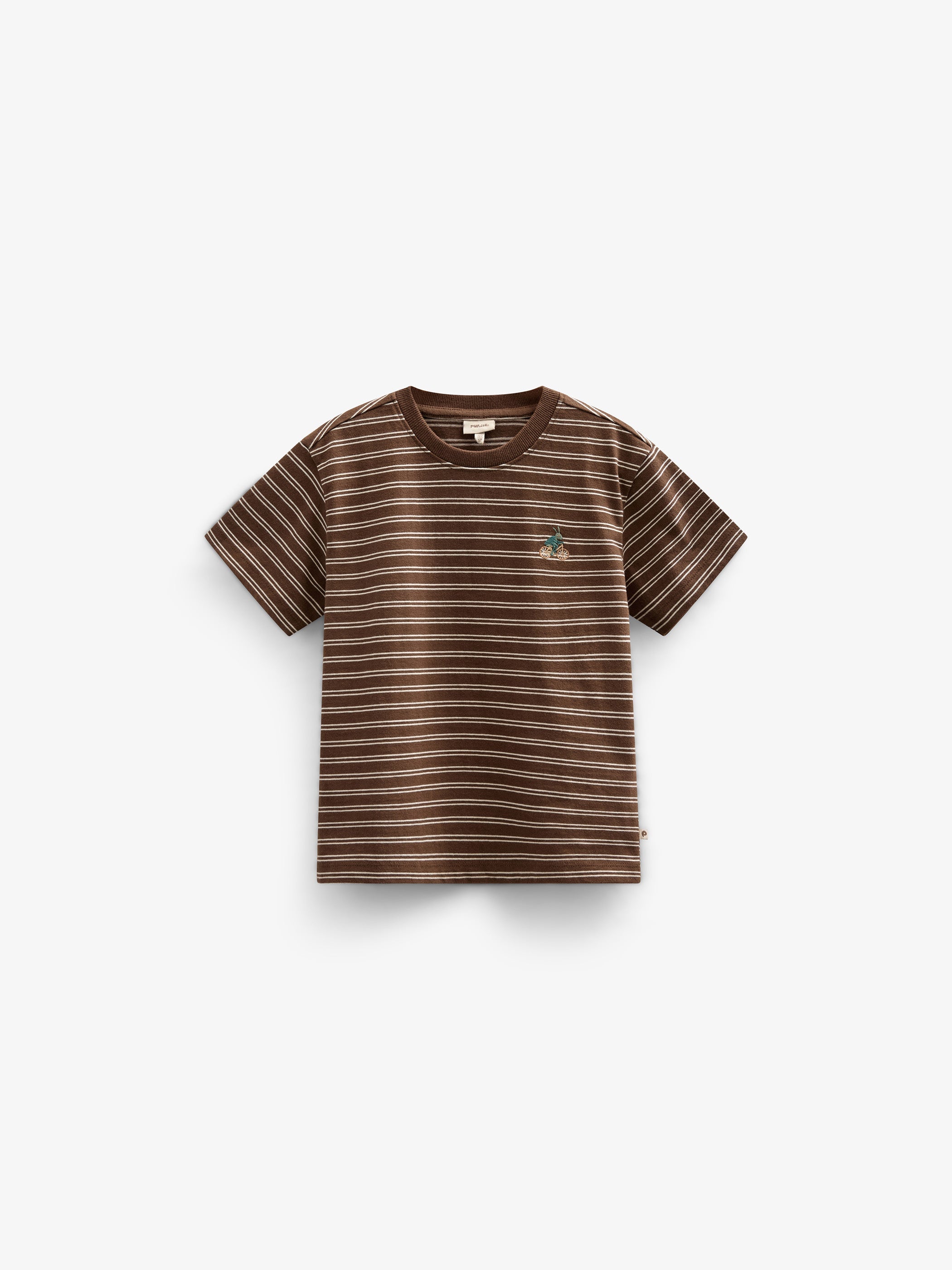 Stribet T-shirt - Tween - Dark Brown | 101178 Otto