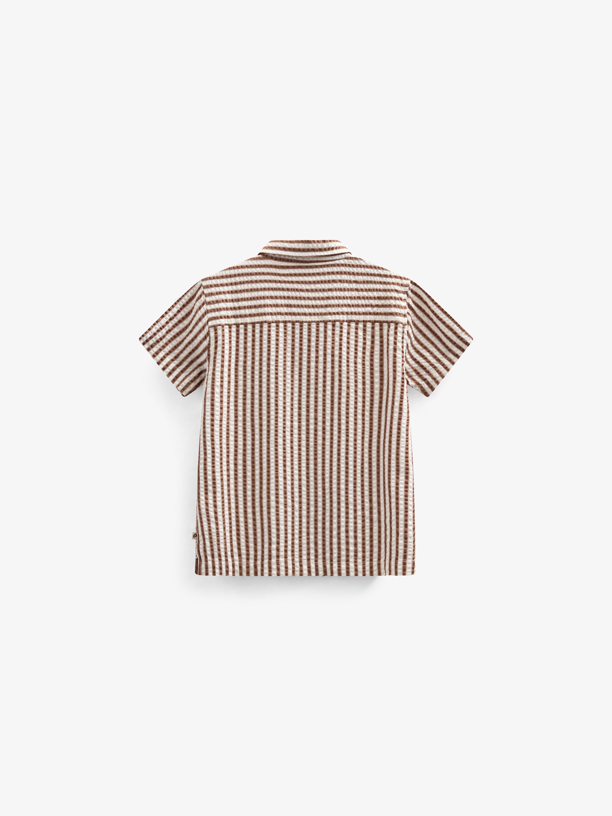 Stribet seersucker skjorte - Kids - Brown | 101185 Frank