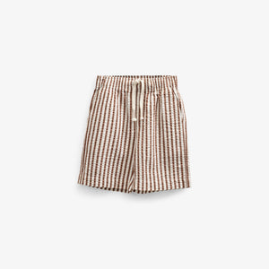 Stribede seersucker shorts - Kids - Brown | 101187 Frank