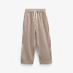 Stribede seersucker bukser - Kids - Brown | 101189 Frank