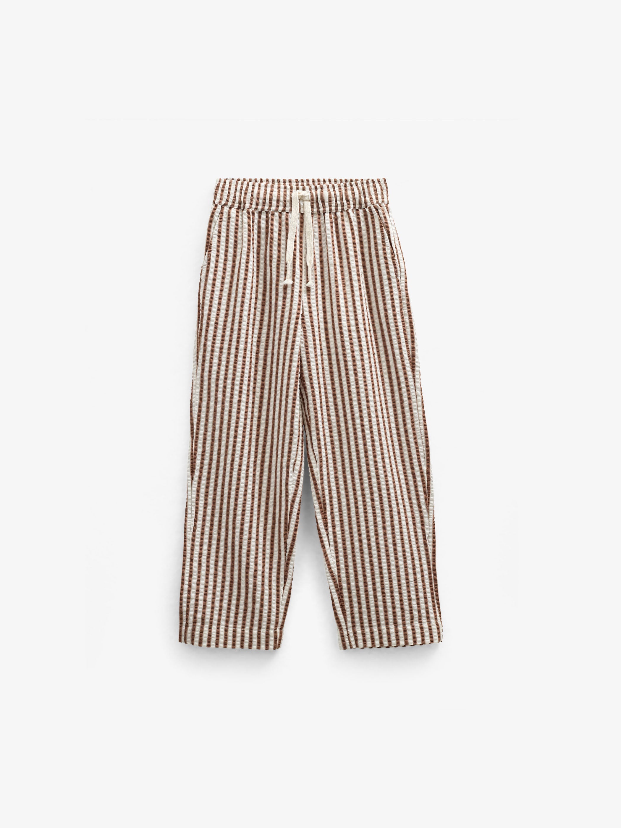 Stribede seersucker bukser - Tween - Brown | 101190 Frank