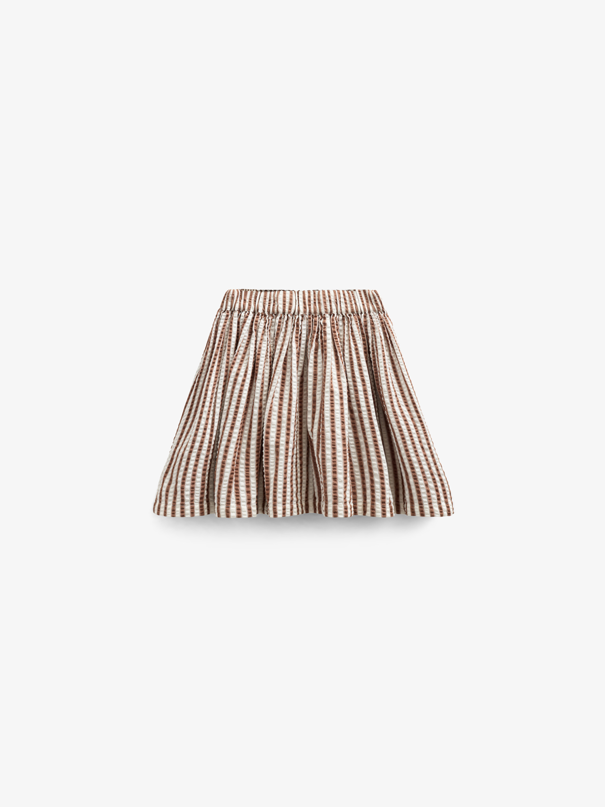 Stribet seersucker nederdel - Kids - Brown | 101193 Nadia