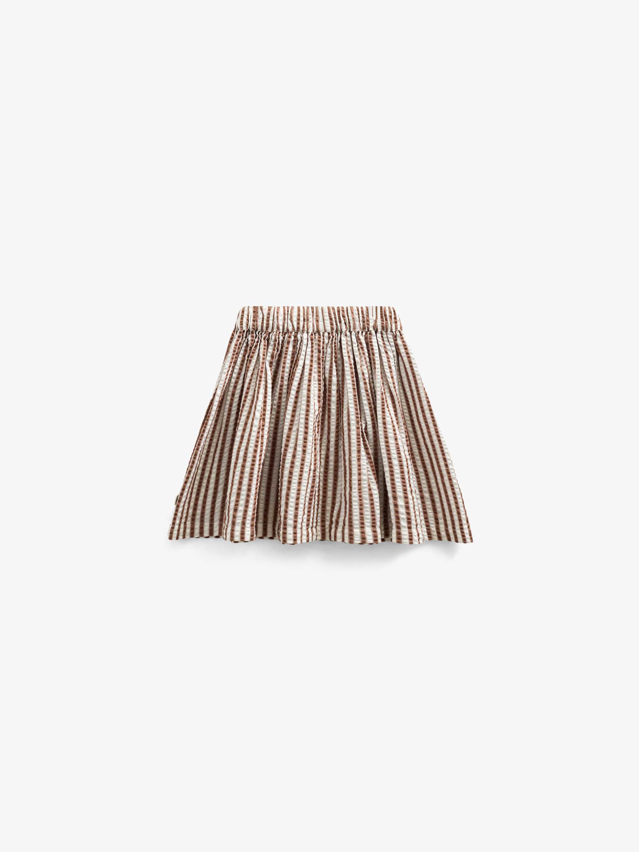 Stribet seersucker nederdel - Kids - Brown | 101193 Nadia