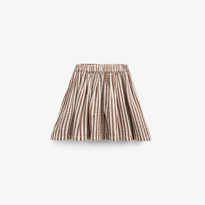 Stribet seersucker nederdel - Tween - Brown | 101194 Nadia