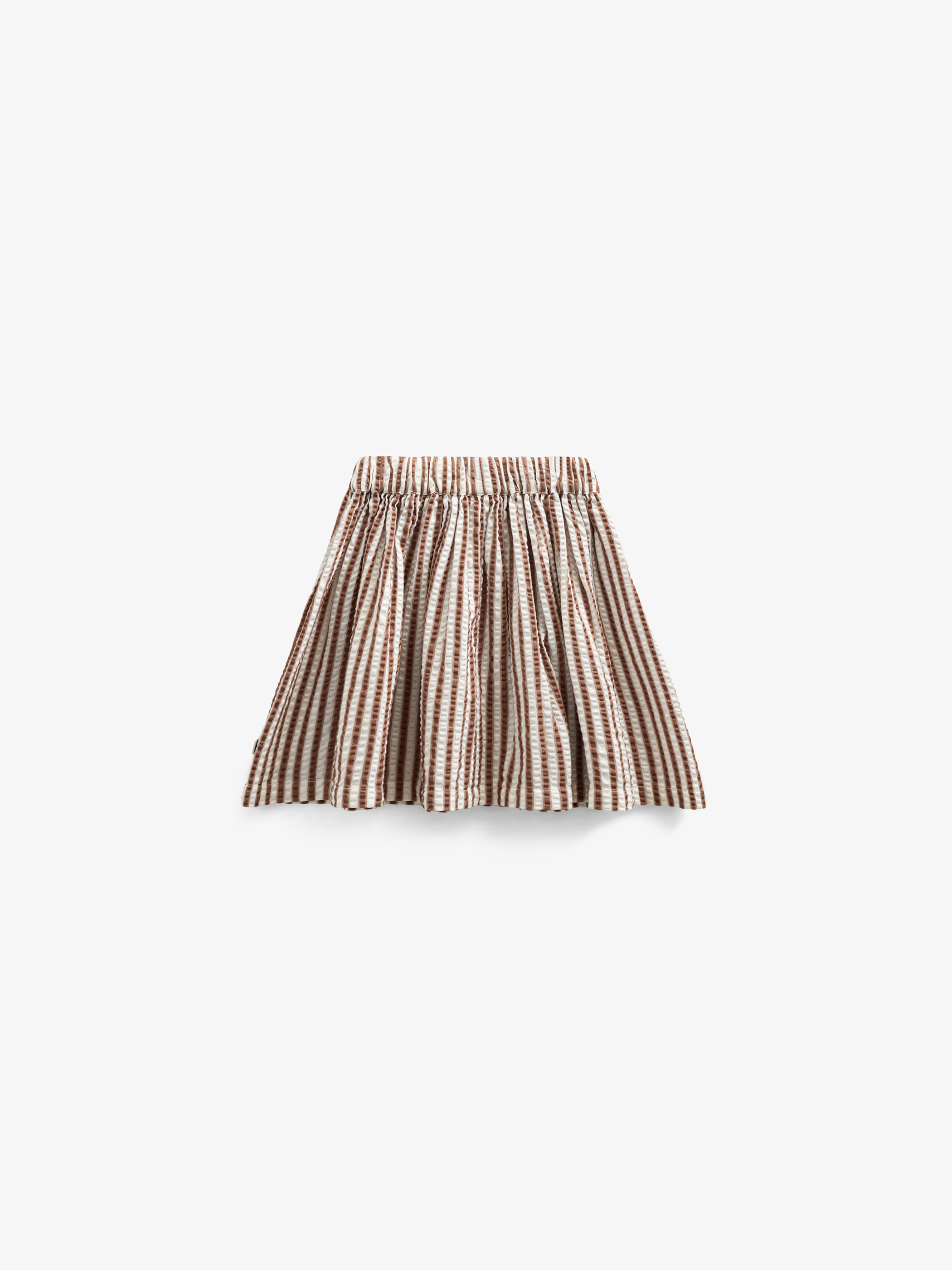 Stribet seersucker nederdel - Tween - Brown | 101194 Nadia