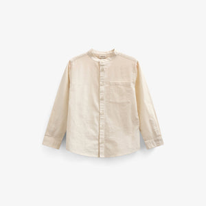 Skjorte i hørmix med kinakrave - Tween - Offwhite | 101202 Lucca