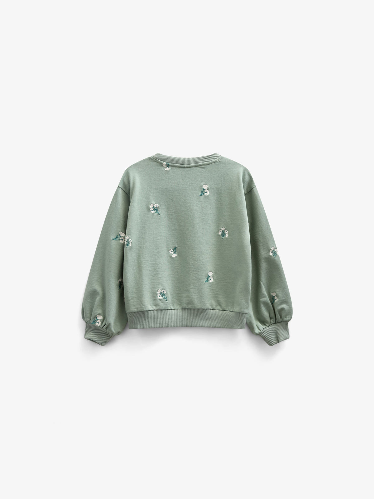 Broderet crewneck sweatshirt - Kids - Dusty Green | 101211 Kimber