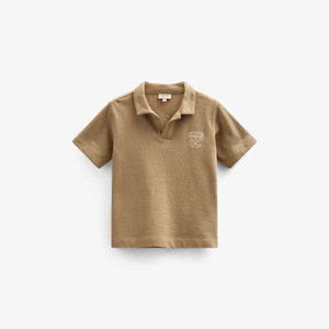 Polo T-shirt i jersey med struktur - Tween - Khaki | 101218 Sonny