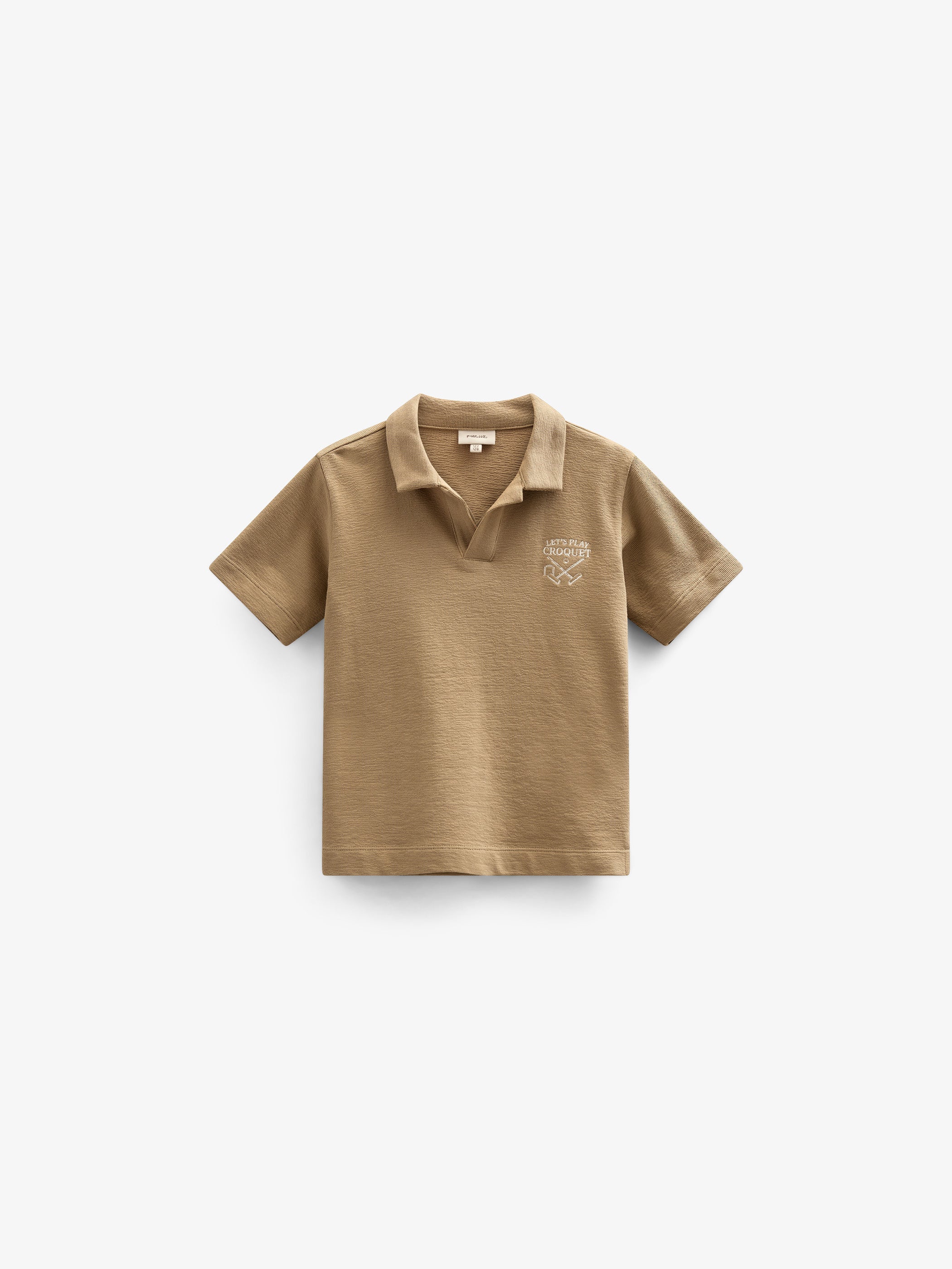 Polo T-shirt i jersey med struktur - Tween - Khaki | 101218 Sonny