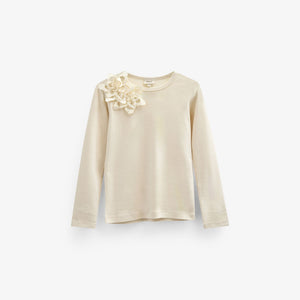 T-shirt med blomsterapplikation - Kids - Offwhite | 101231 Sarah