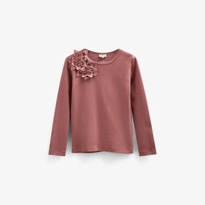 T-shirt med blomsterapplikation - Kids - Old Rose | 101233 Sarah