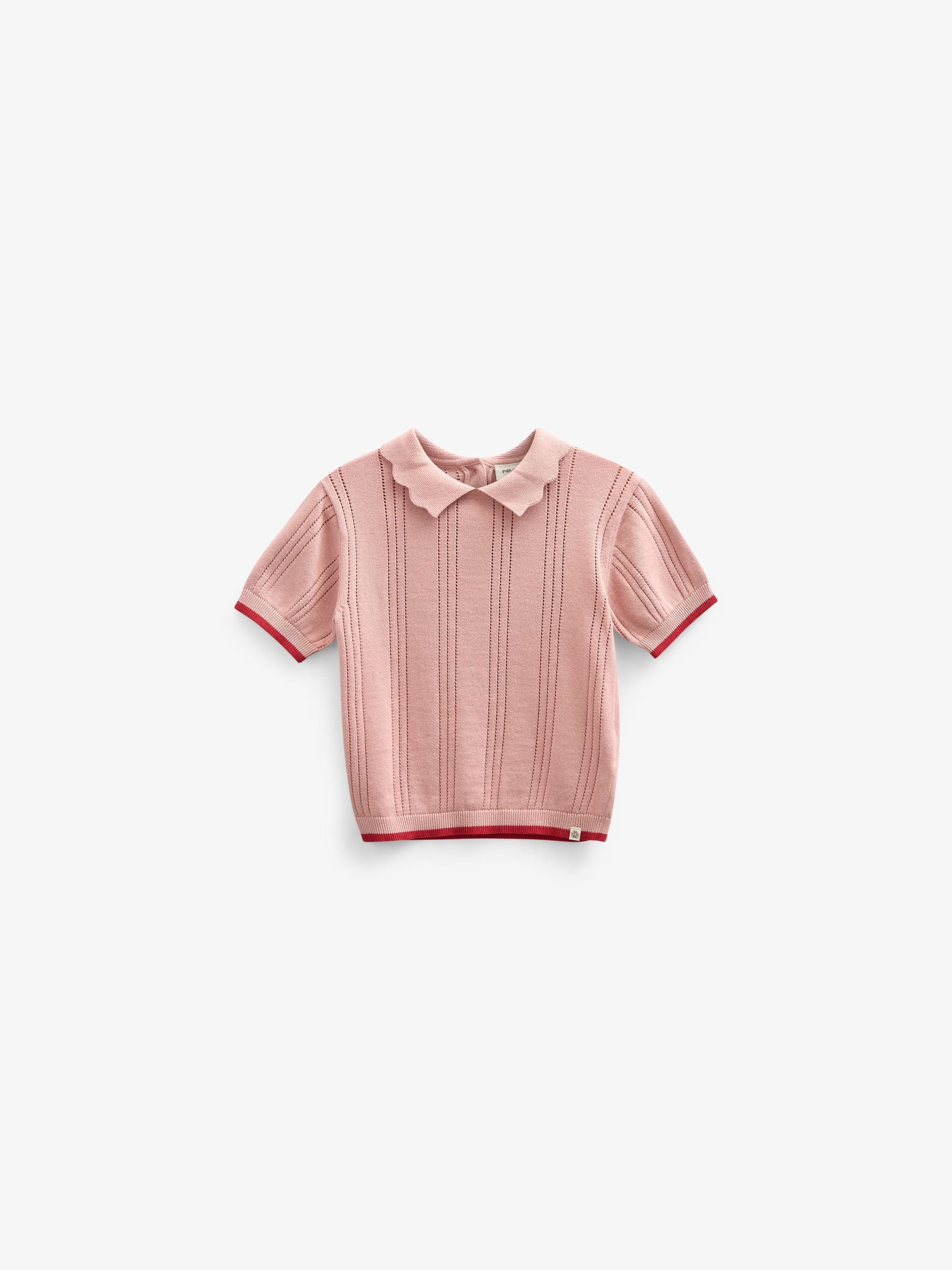 Rosafarvet strikket polo - Kids - Rose | 101241 Helena