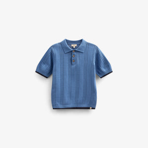 Strikket polo - Kids - Dusty Blue | 101243 Dylan