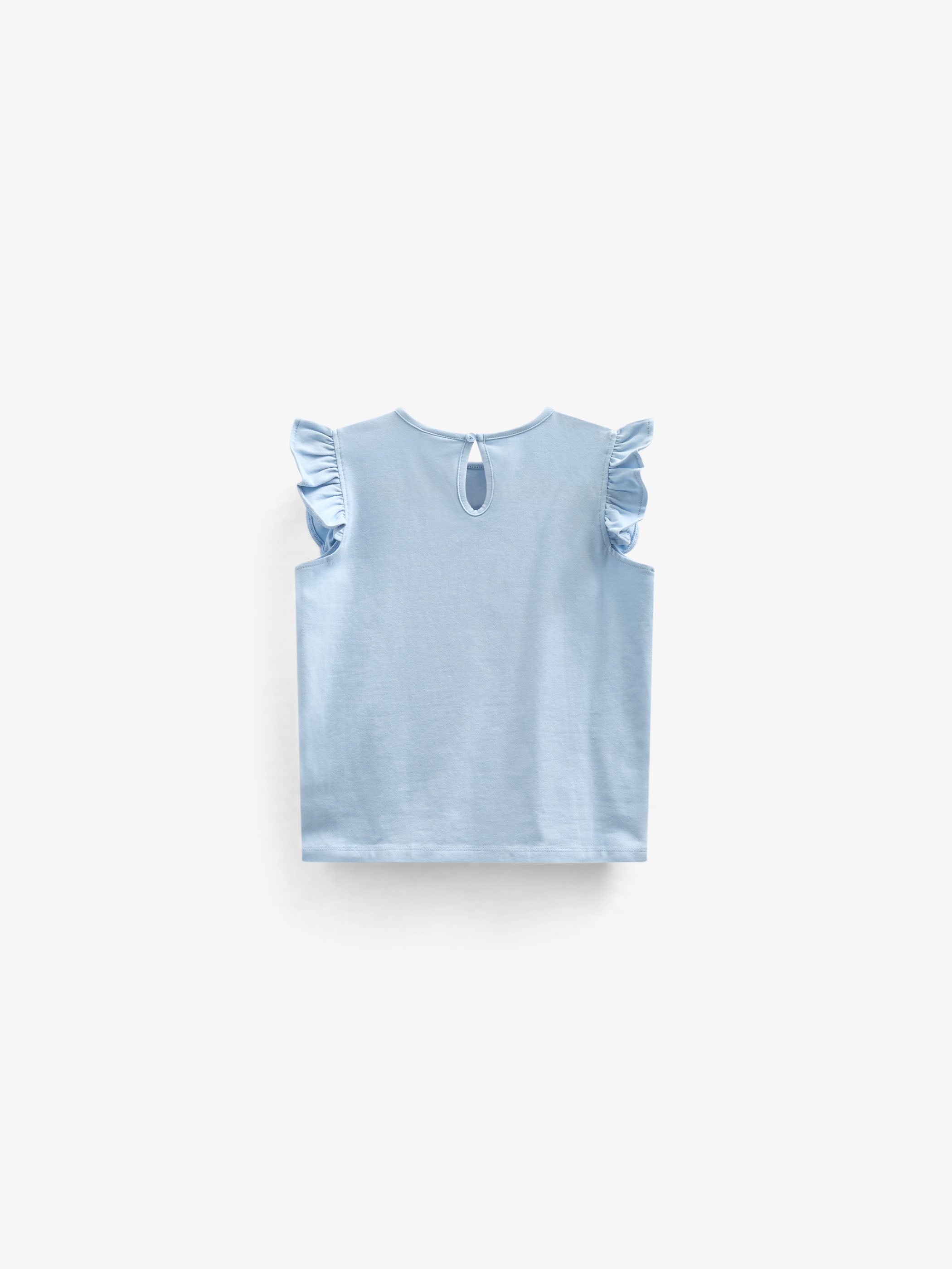 Jersey top med flæse - Kids - Powder Blue | 101267 Selma