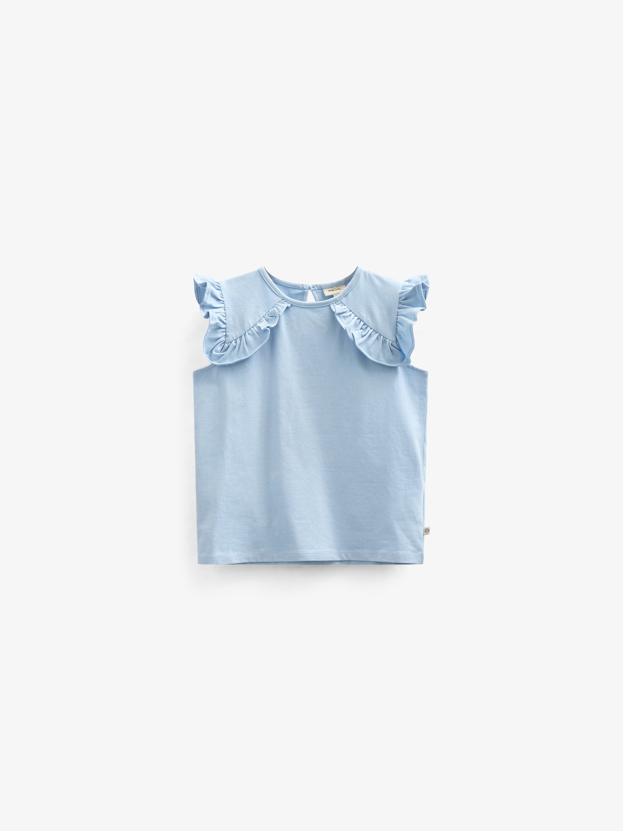 Jersey top med flæse - Tween - Powder Blue | 101268 Selma