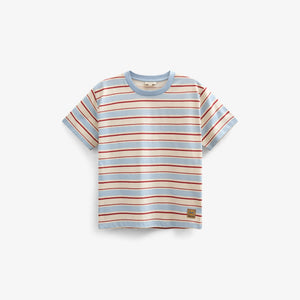 Retro stribet T-shirt - Kids - Powder Blue | 101275 Steven