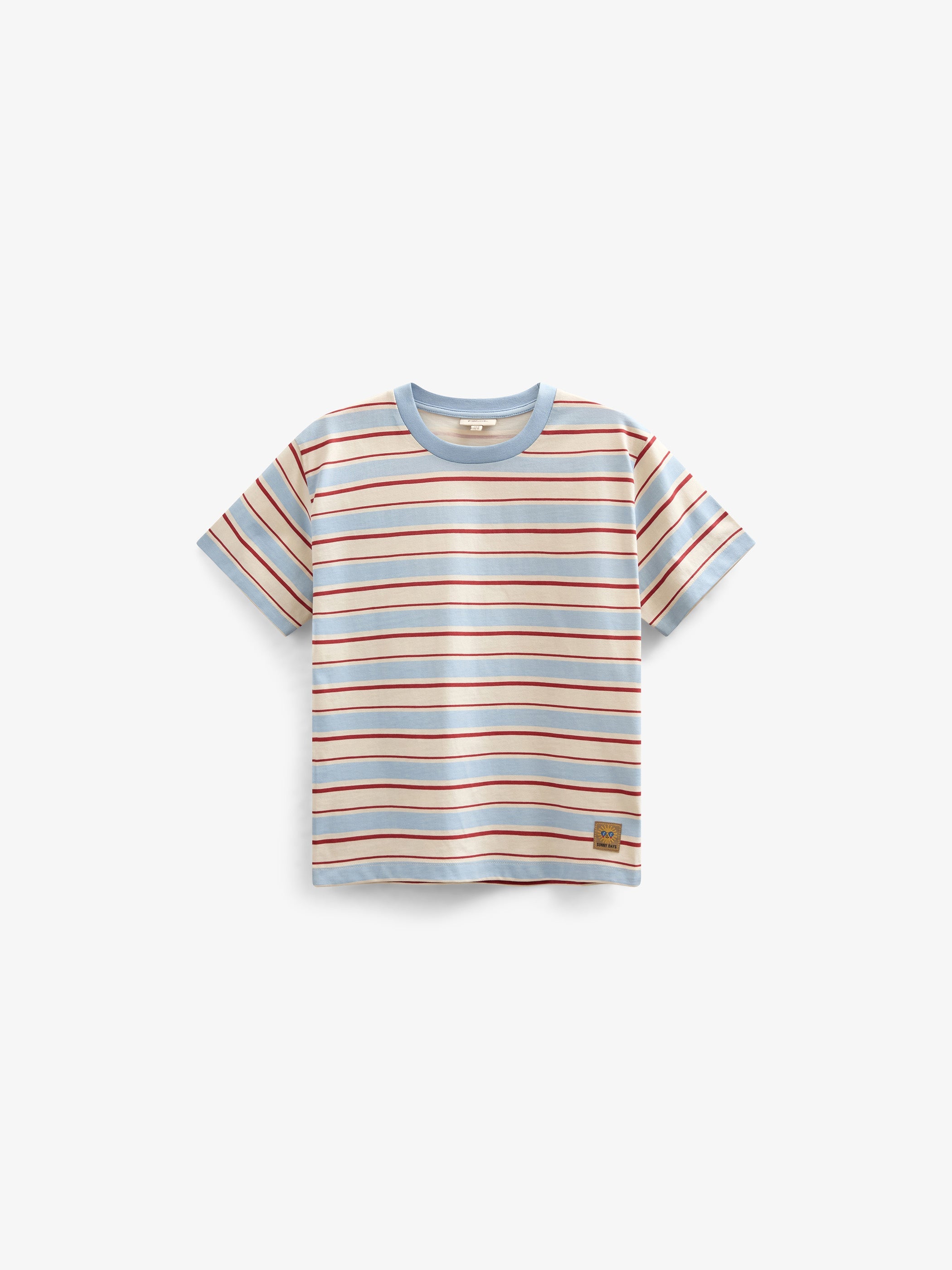 Retro stribet T-shirt - Kids - Powder Blue | 101275 Steven