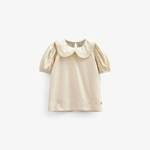 Jerseybluse med krave - Kids - Offwhite | 101277 Nini