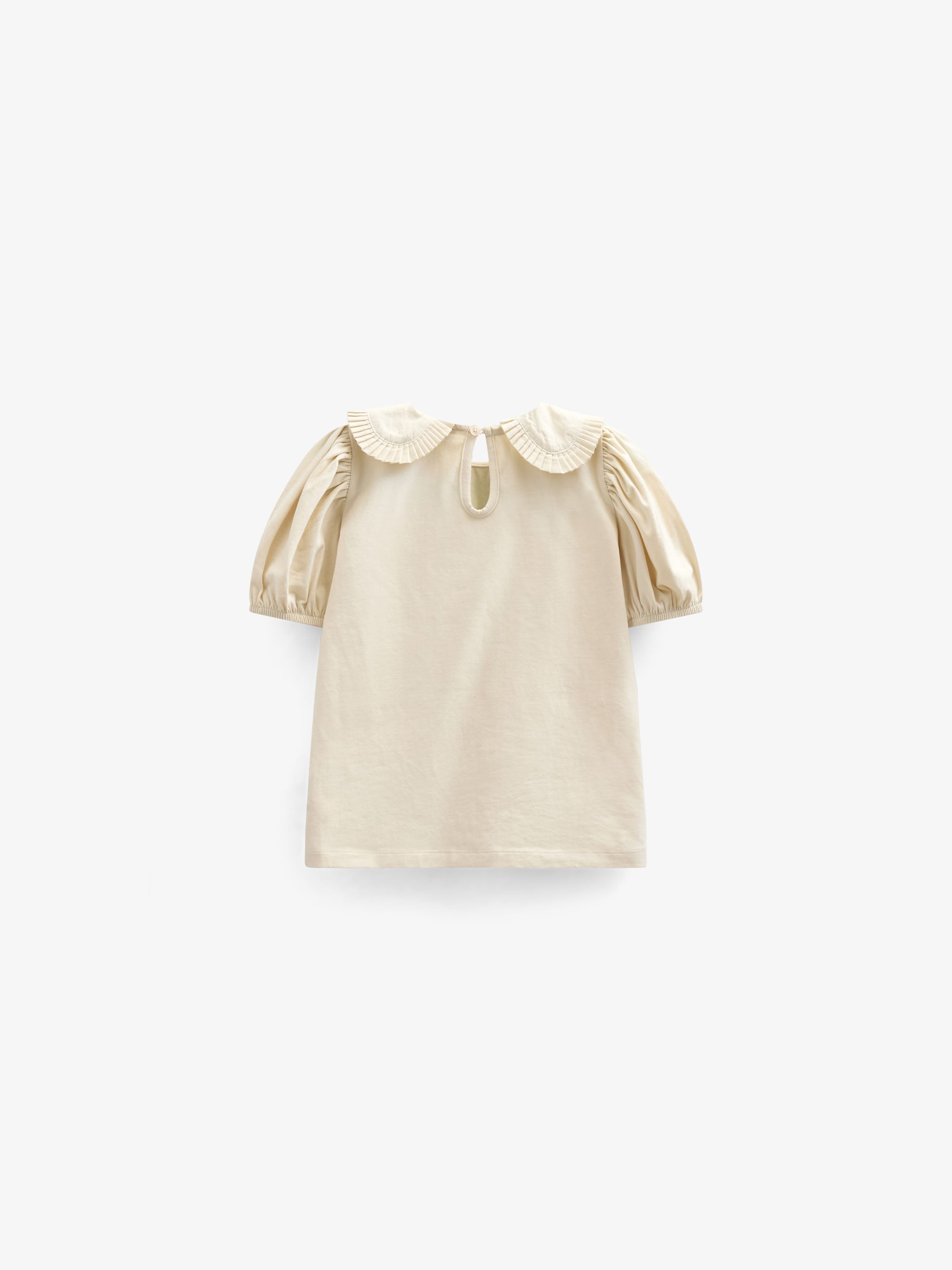Jerseybluse med krave - Tween - Offwhite | 101278 Nini