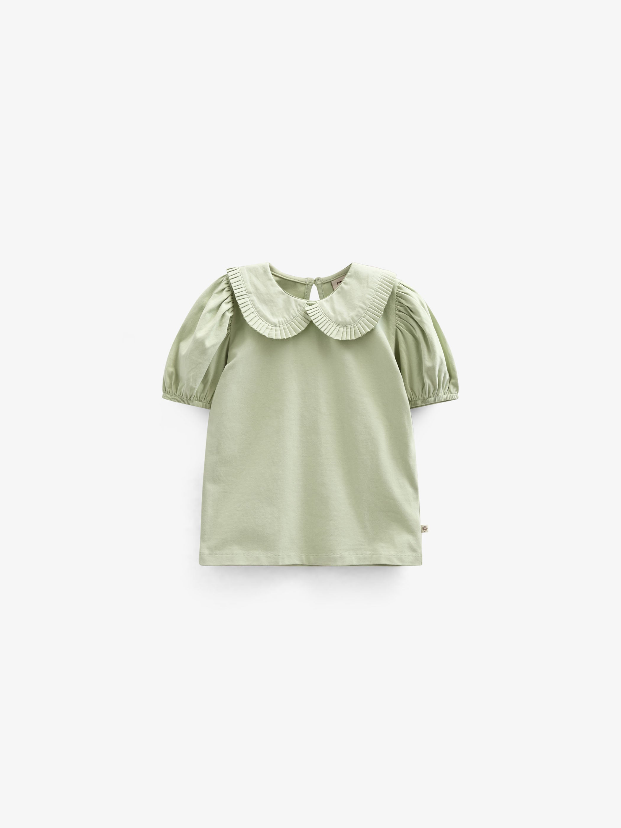 Jerseybluse med krave - Kids - Powder Green | 101279 Nini