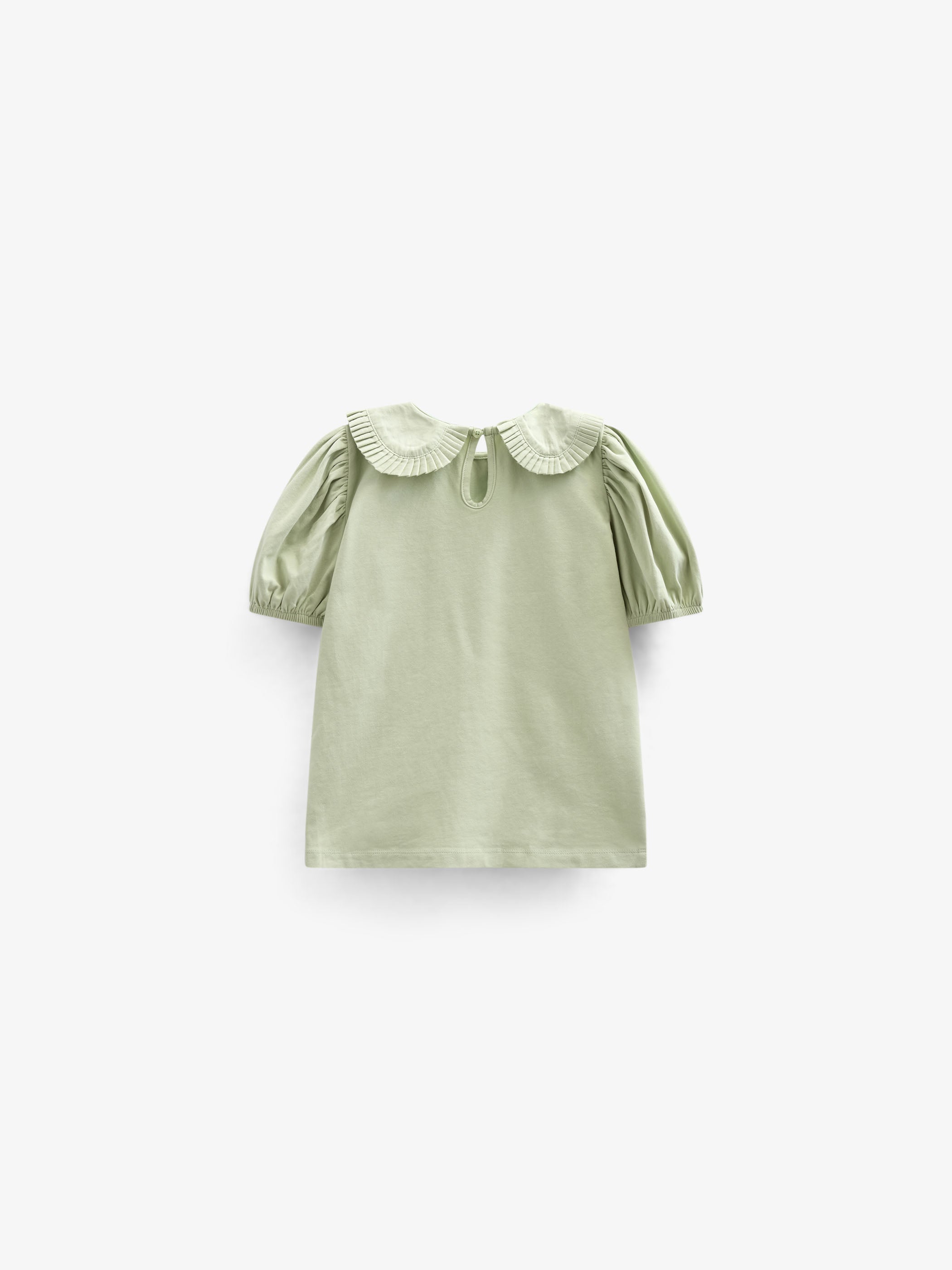 Jerseybluse med krave - Kids - Powder Green | 101279 Nini