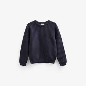 Ensfarvet strik - Tween - Navy | 101282 Brady