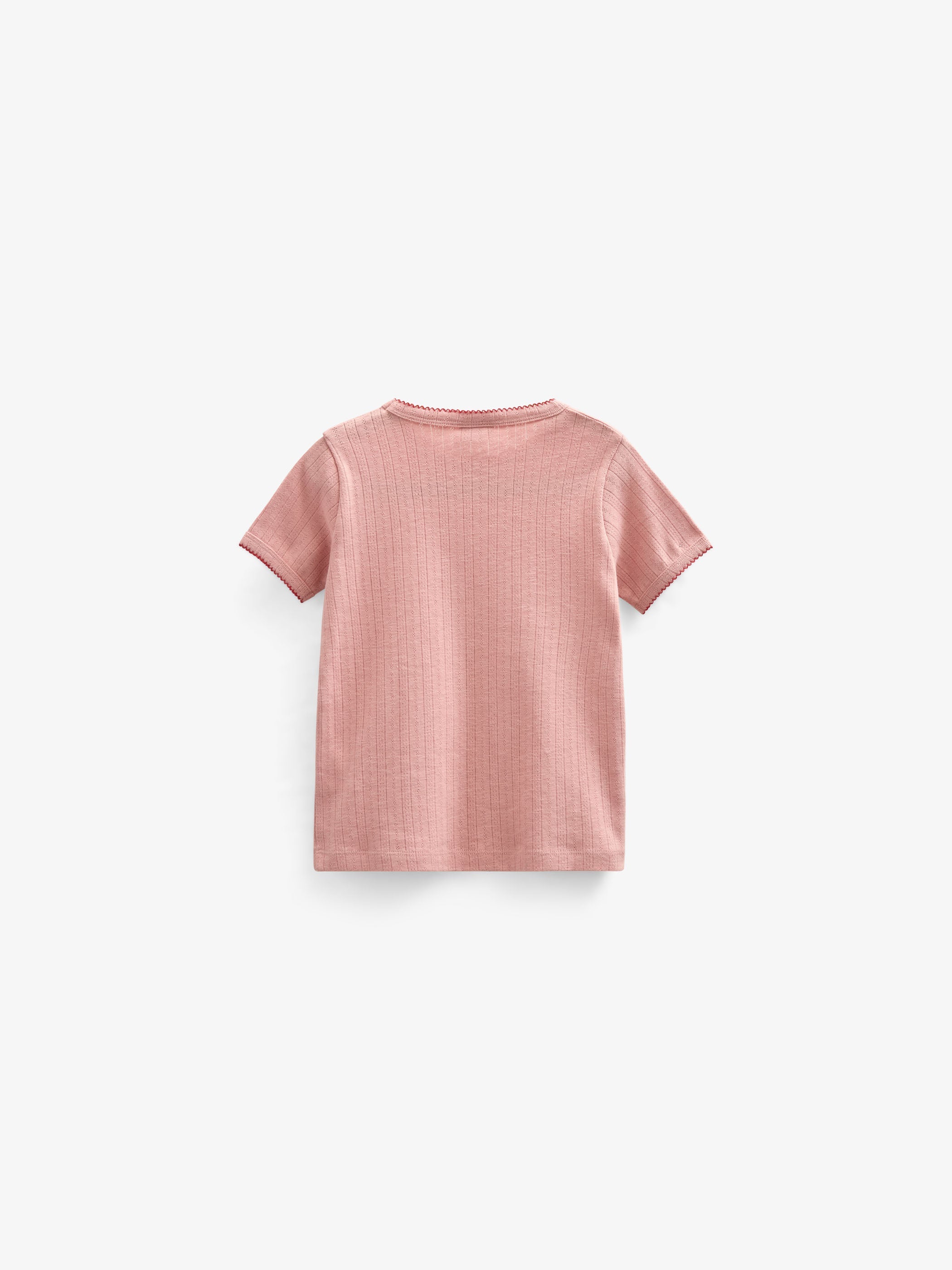 Pointelle T-shirt med kontrast picot - Kids - Rose Tan | 101287 Drew