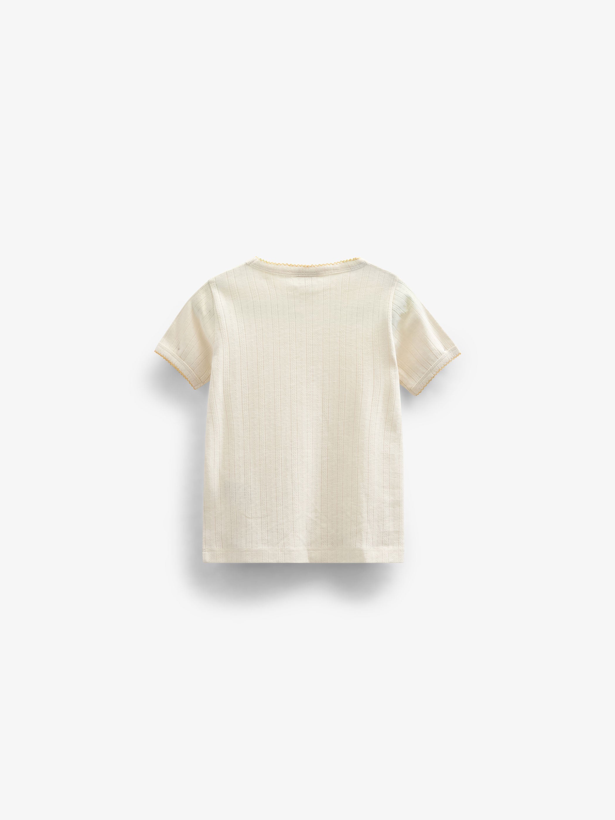Pointelle T-shirt med kontrast picot - Kids - Offwhite | 101289 Drew
