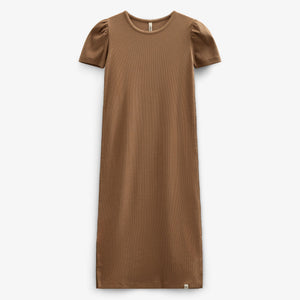 Lang T-shirt-kjole i modalrib - Tween - Coconut | 101294 Lottie