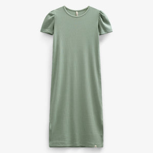 Lang T-shirt-kjole i modalrib - Tween - Dusty Green | 101295 Lottie