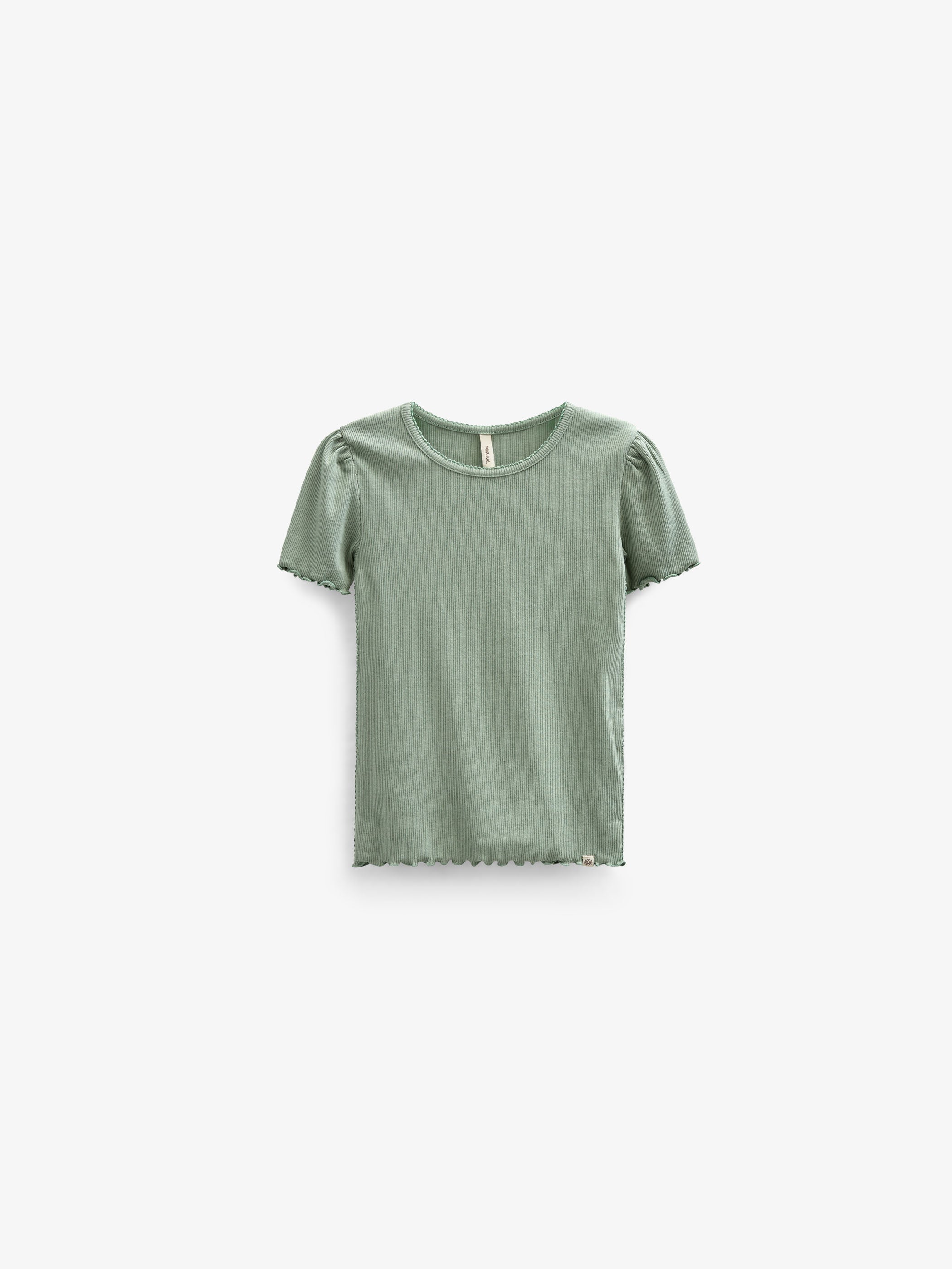 T-shirt i modalrib - Tween - Dusty Green | 101303 Lottie