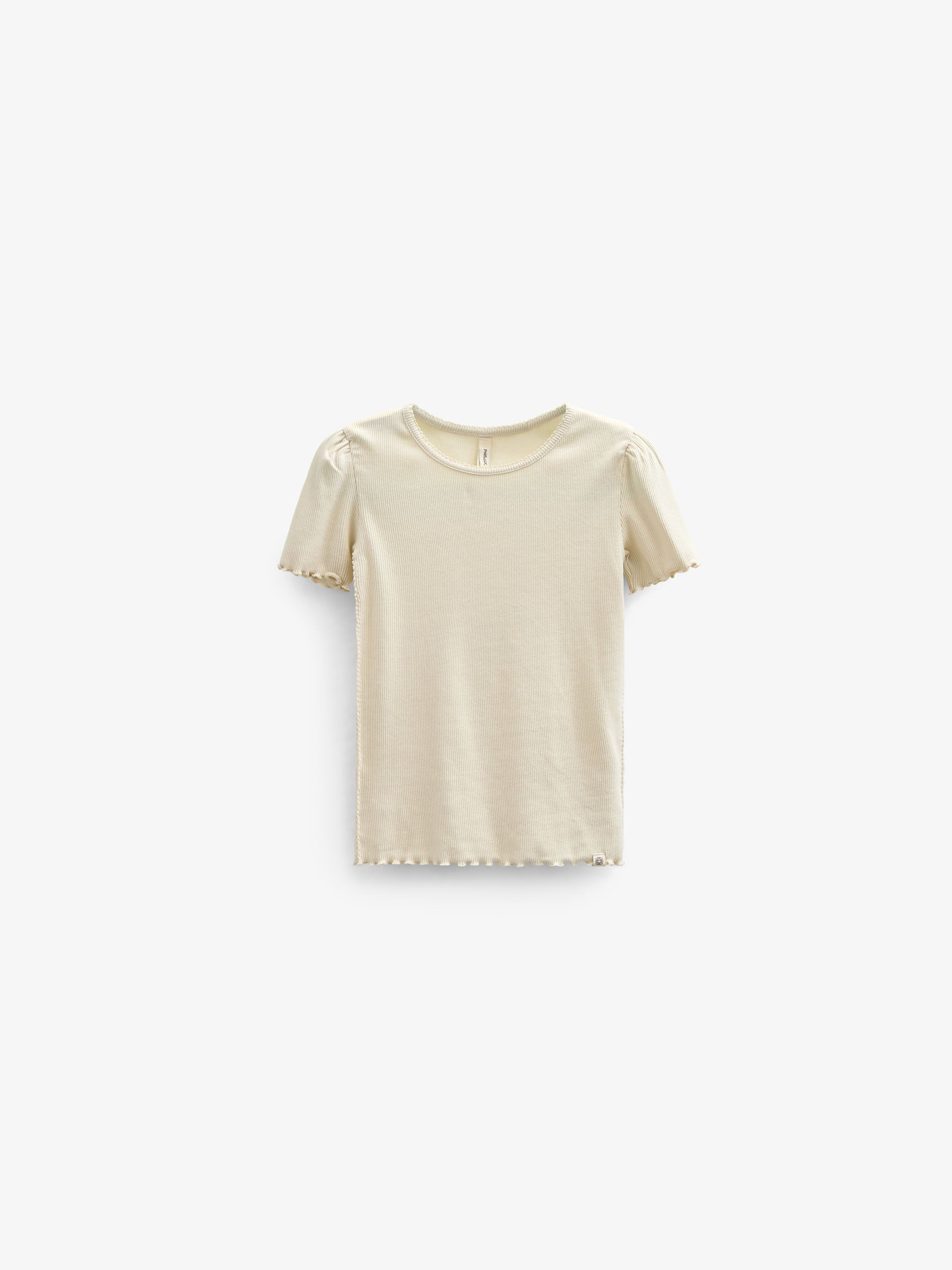 T-shirt i modalrib - Tween - Offwhite | 101305 Lottie