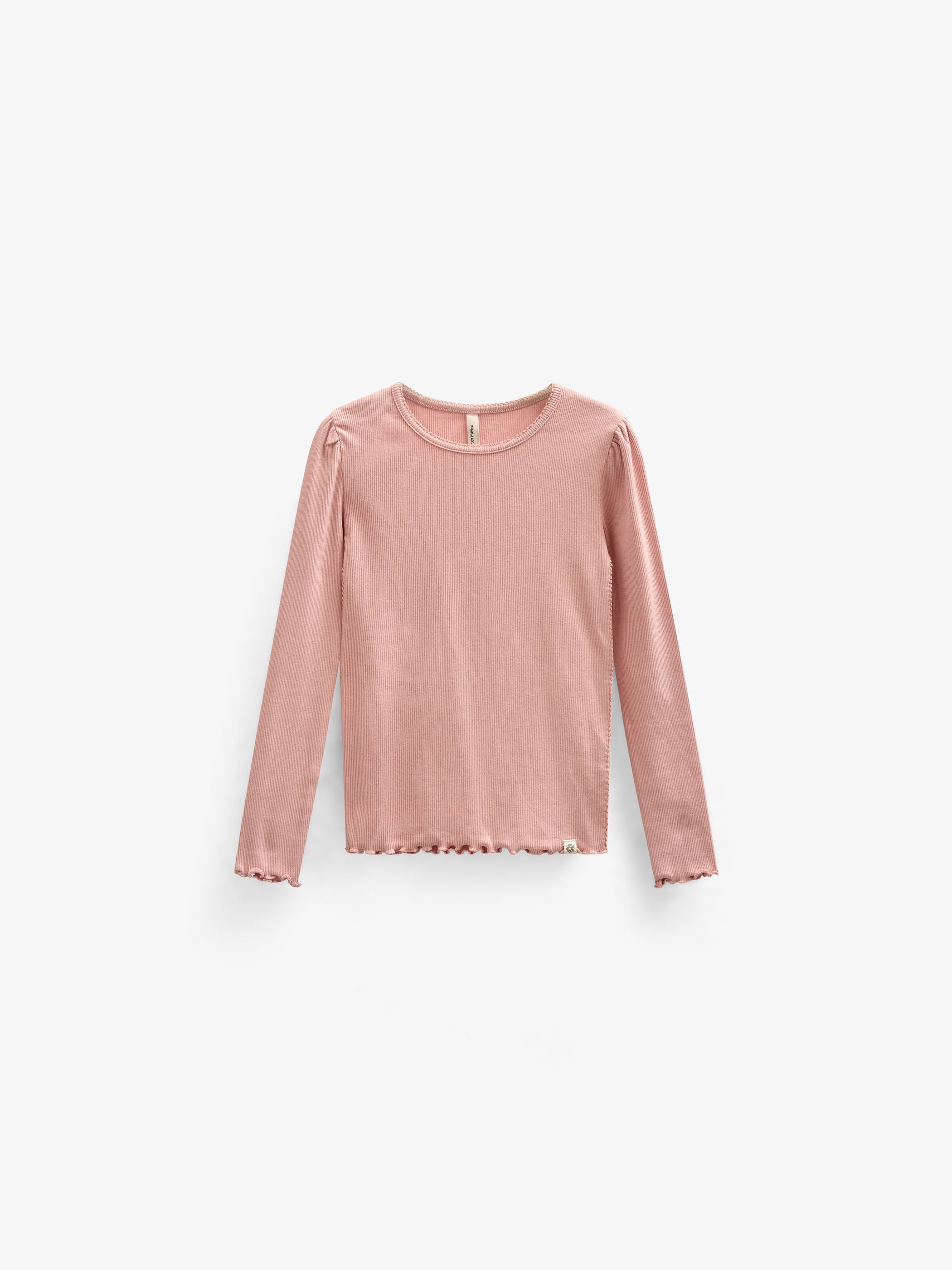 Langærmet T-shirt i modalrib - Tween - Rose Tan | 101307 Lottie