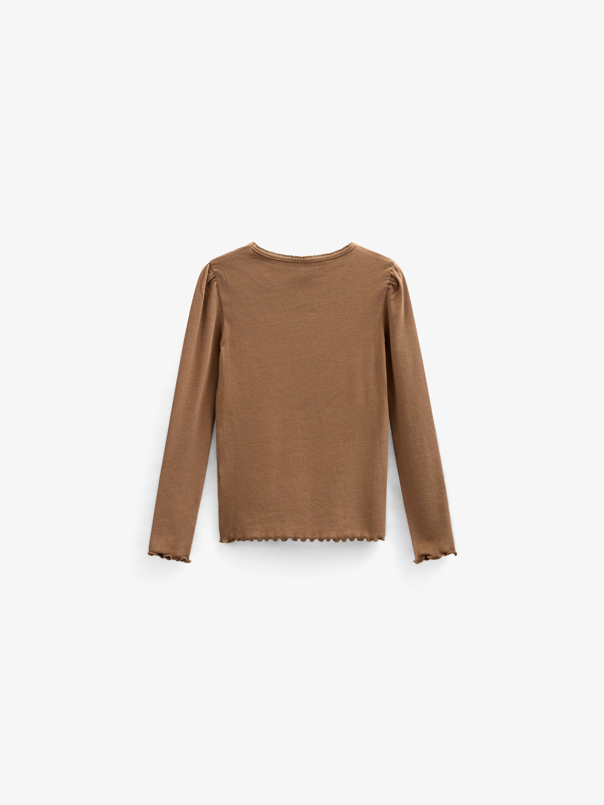 Langærmet T-shirt i modalrib - Tween - Coconut | 101309 Lottie