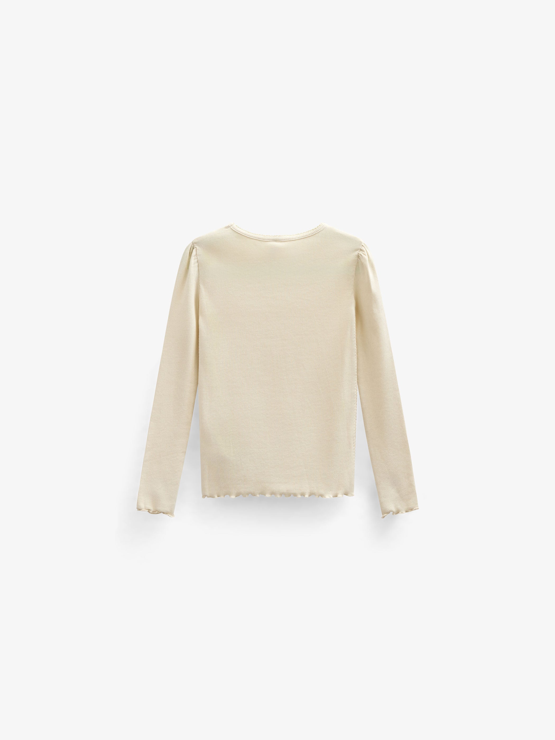 Langærmet T-shirt i modalrib - Tween - Offwhite | 101313 Lottie