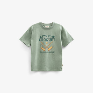 Croquet T-shirt - Tween - Light Green Melange | 101339 Vincent