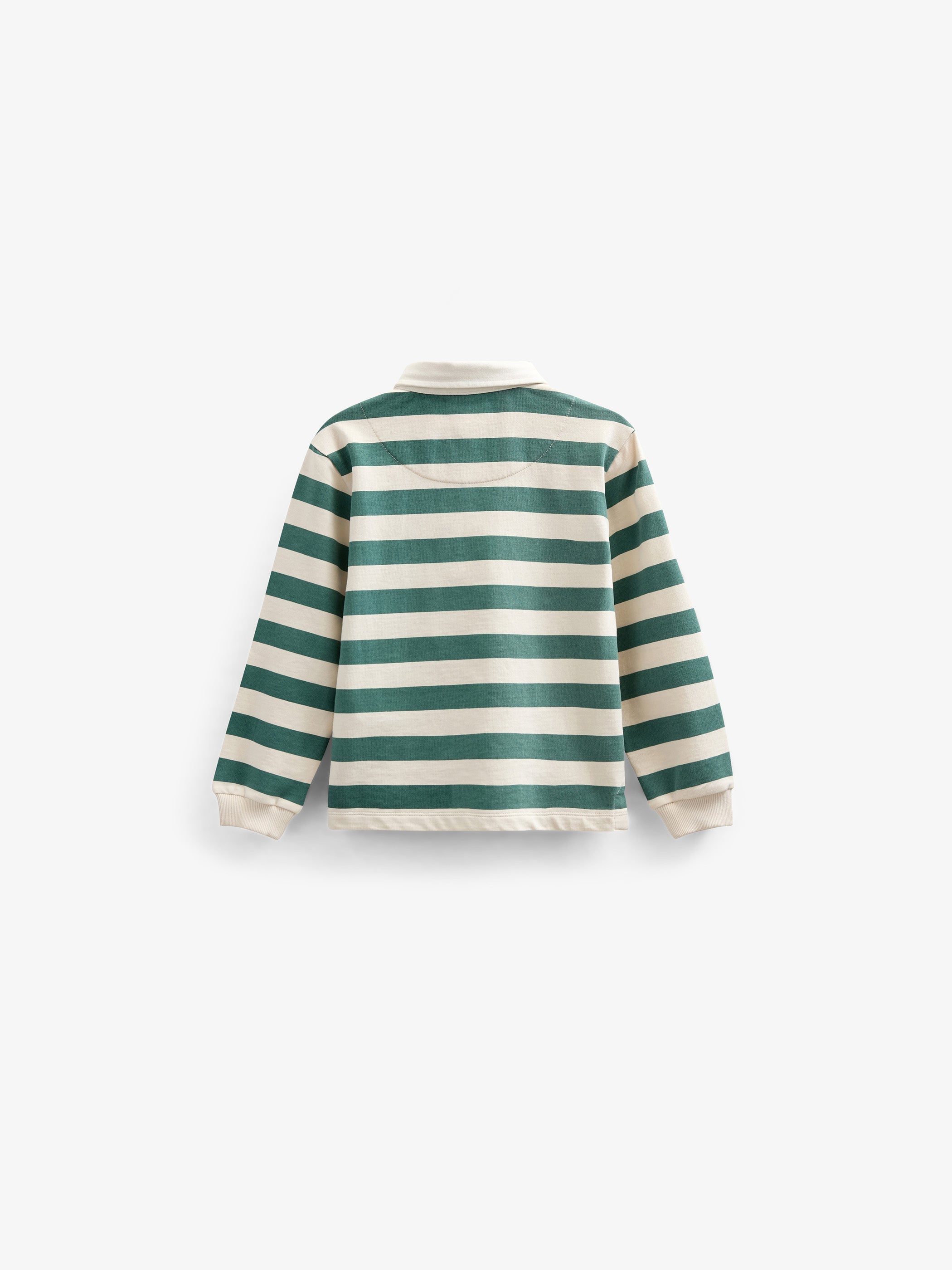 Stribet polo sweatshirt - Tween - Tropical Green/Offwhite | 101341 Marco