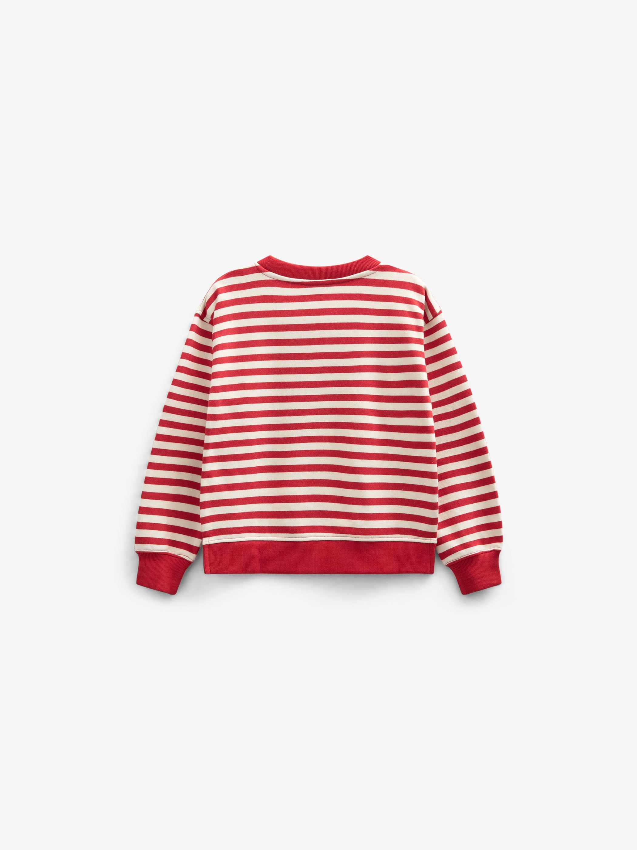 Stribet crewneck sweatshirt - Tween - Cherry Red Stripe | 101343 Daniella