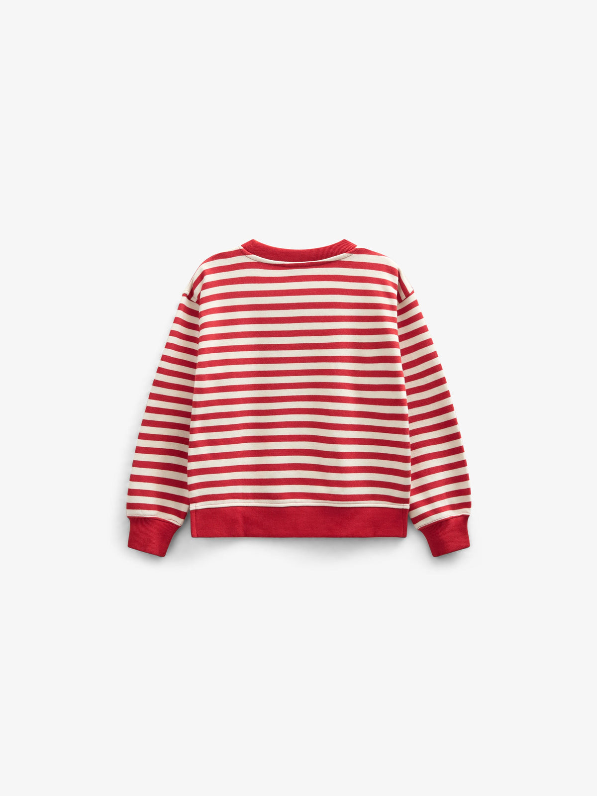 Stribet crewneck sweatshirt - Tween - Cherry Red Stripe | 101343 Daniella