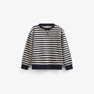 Stribet crewneck sweatshirt - Kids - Navy Stripe | 101344 Cole