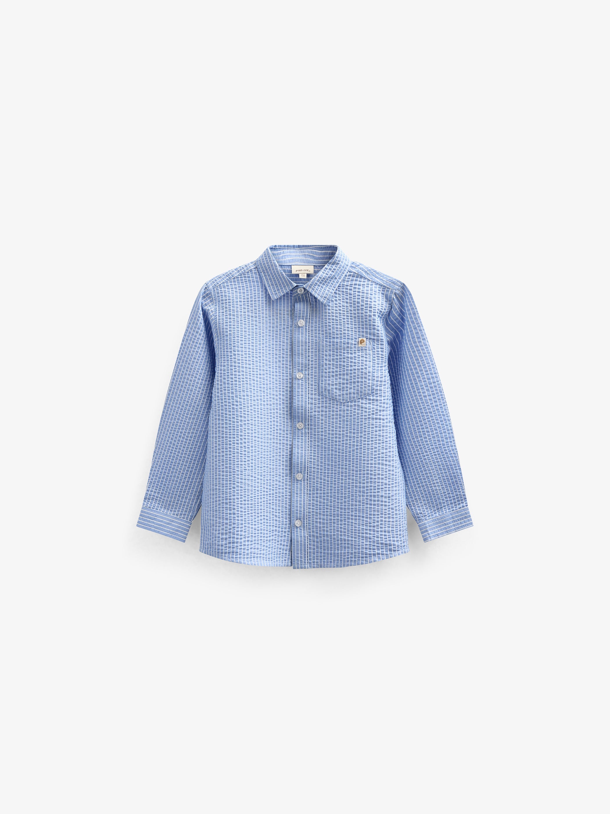 Stribet seersucker skjorte - Tween - Blue Stripe | 101347 Patrick