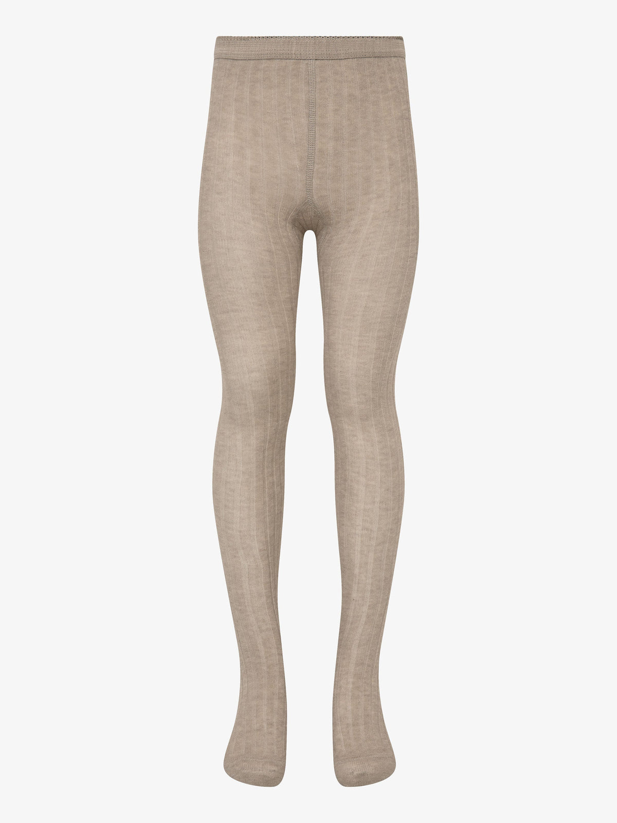 MP Ribstrikkede bomuldsstrømpebukser - Tween - Light Brown Melange | 101396 MP Cotton Rib Tights