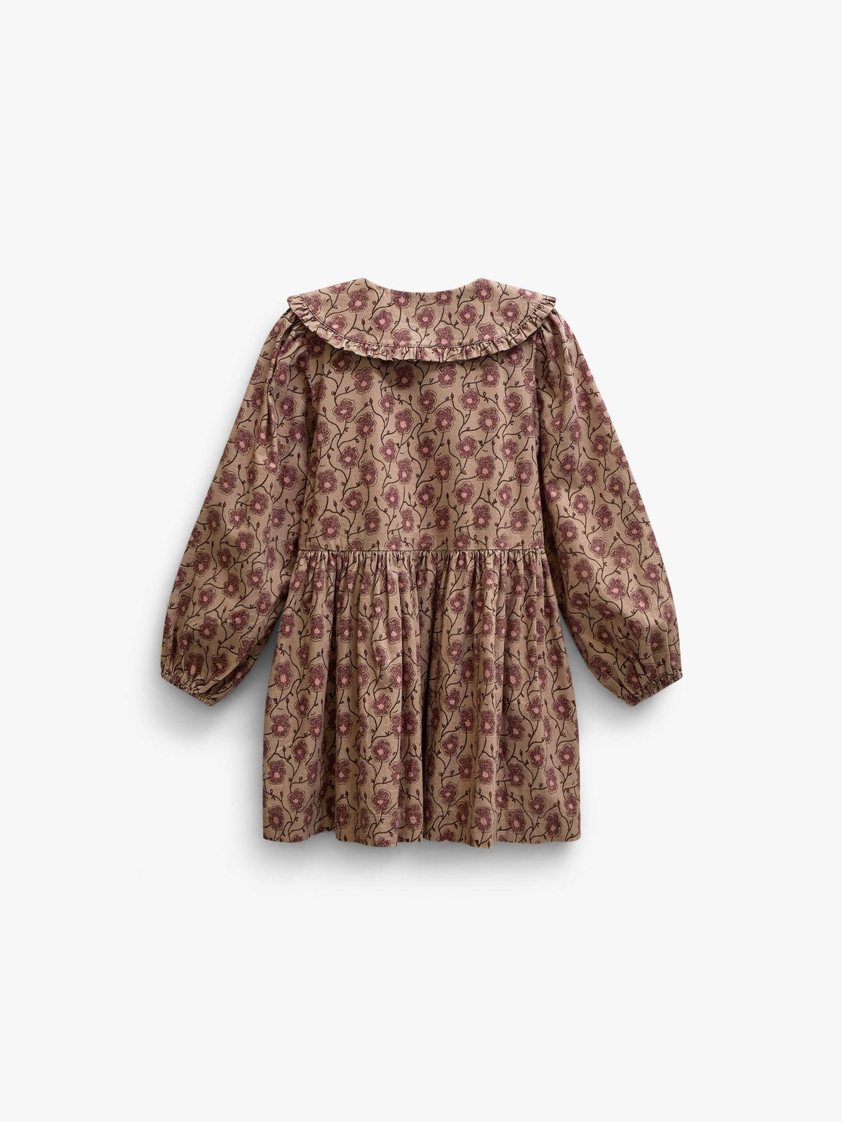 Blomstret bomuldskjole med flæsekrave Tween - Rose/Bordeaux | 101426 Nova