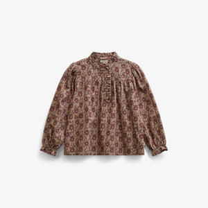 Blomstret bomuldsbluse med stolpelukning Kids - Rose/Bordeaux | 101433 Nova